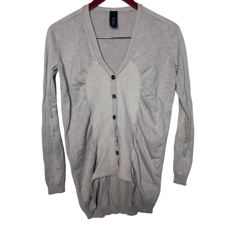 Zero Maria Cornejo grey taupe wool cardigan sz XS
